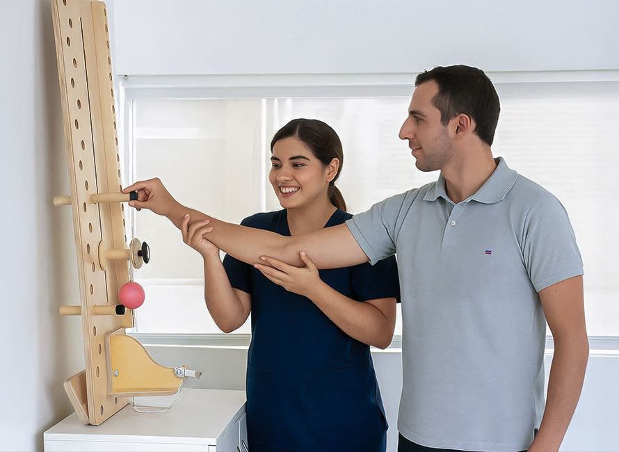 Terapeuta ocupacional aplicando sus conocimientos aprendidos en Cayetano Heredia