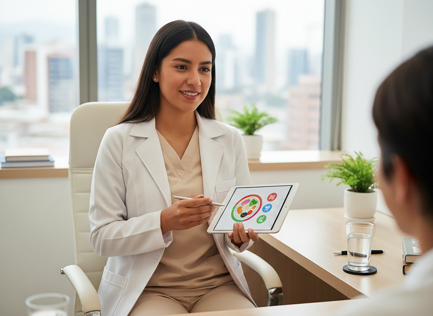 nutricionista de Cayetano Heredia trabajando